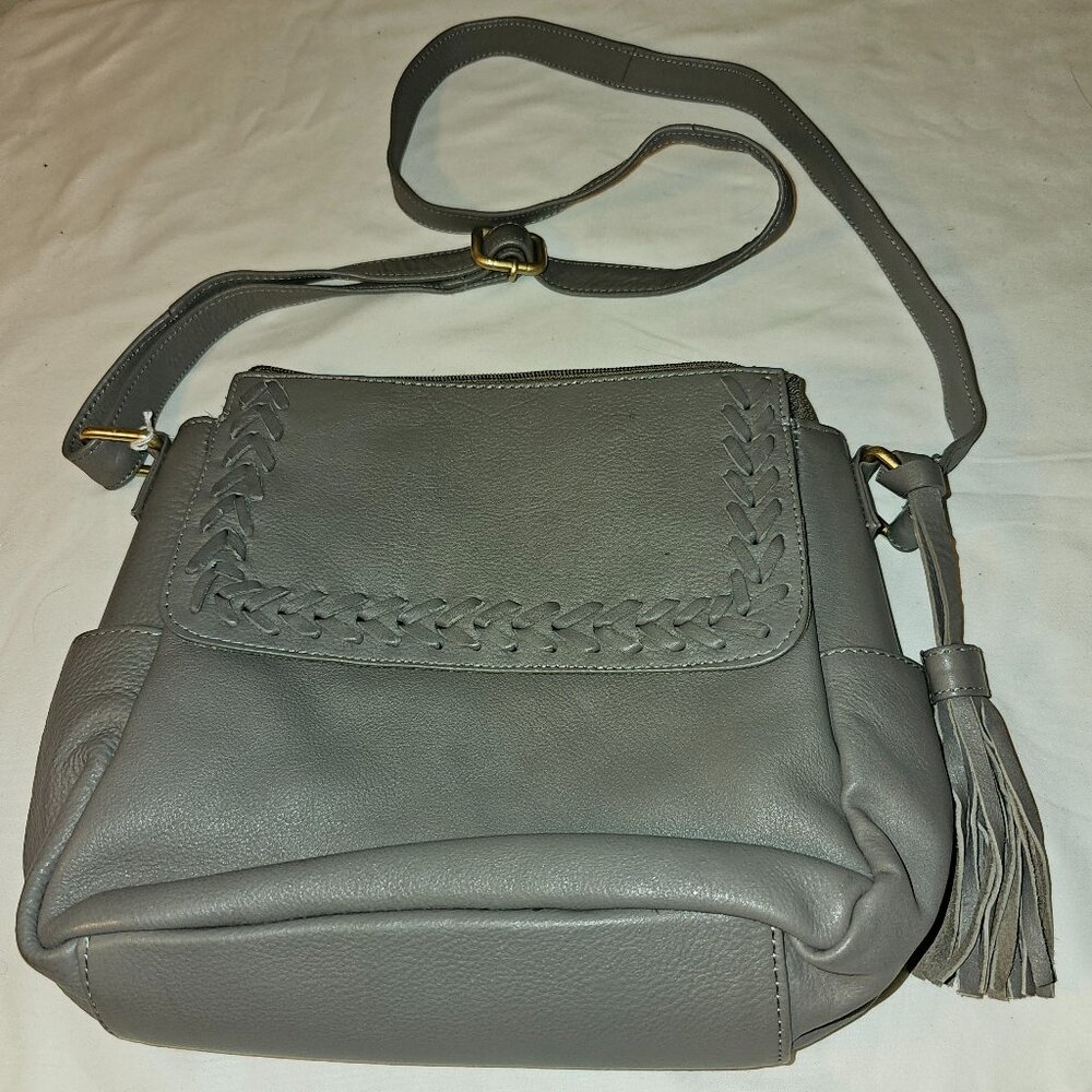 Great American Leatherwors Gray Leather Bag